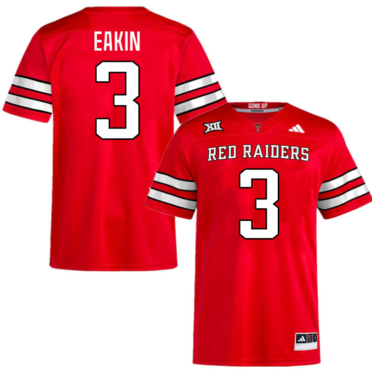 #3 Coy Eakin Texas Tech Red Raiders Jerseys College Football Uniforms Stitched-Red #3 Coy Eakin Texas Tech Red Raiders Jerseys College Football Uniforms Stitched-Red